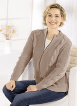 Strickjacke mit nachhaltig recycelter Baumwolle TAUPE