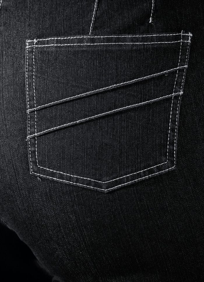 Jeans mit angeschnittenem Bund SCHWARZ