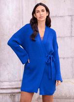 Long-Strickjacke mit Wickelfunktion 