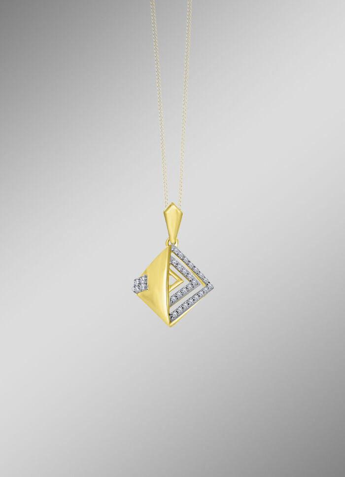Moderner Anhänger mit Diamanten 