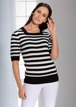 Pulli in Ringeldessin MARINE-WEISS