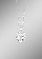 Moderner Anh&auml;nger mit synth. Zirkonia und Ankerkette 