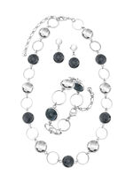 Schmuckset, 3-teilig, mit Kristallsteinen 