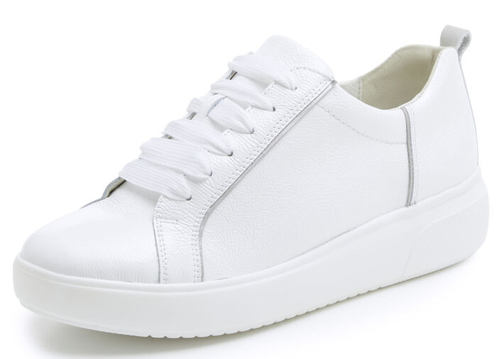 Waldläufer, trendige Damen-Schnürschuhe, Weite H, mit herausnehmbarem Fußbett WEISS