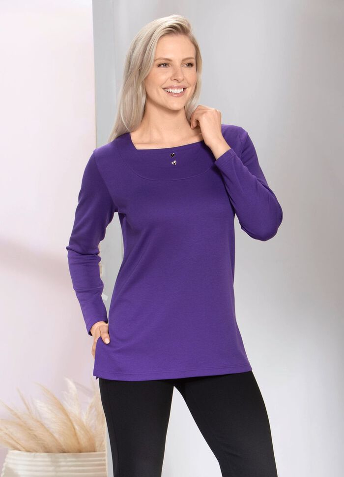 Charmantes Sweatshirt mit Blende in 2 Farben LILA