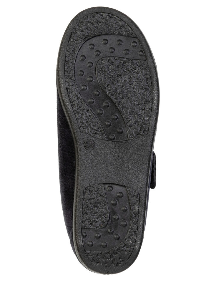 Bequeme Damen-Klettschuhe, Weite H, mit herausnehmbarem Fu&szlig;bett SCHWARZ