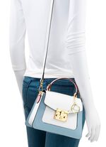 Laurina, Mini-Tasche, Damen, mit abnehmbarem Umh&auml;ngeriemen WEISS-BLAU-ROS&Eacute;