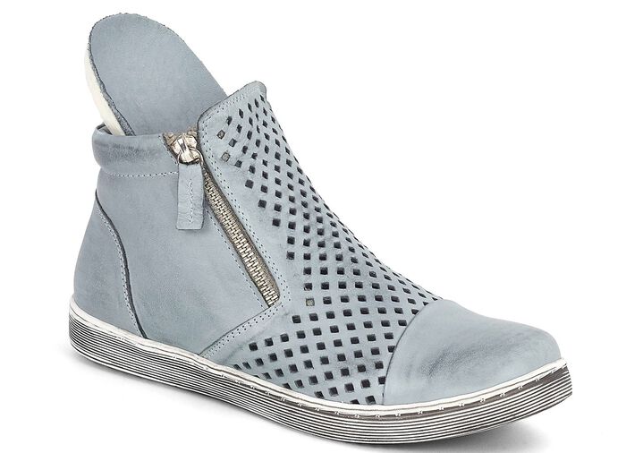 Andrea Conti, sommerliche Damen-Stiefeletten, mit herausnehmbarem Fu&szlig;bett HELLGRAU