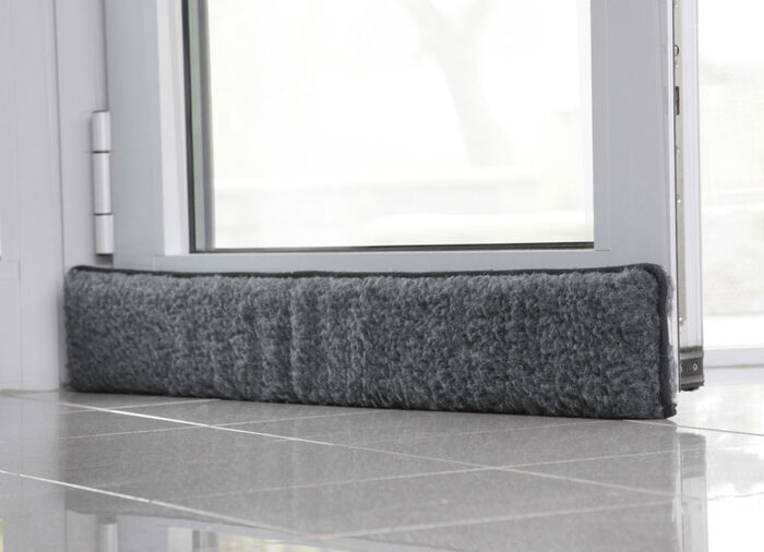 Schurwoll-Zugluftstopper f&uuml;r T&uuml;ren ANTHRAZIT