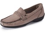 ELENA EDEN, bequeme Damen-Slipper, Weite H, mit herausnehmbarem Fu&szlig;bett TAUPE