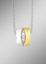 Anhänger in Bicolor mit synth. Zirkonia 