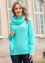 Pullover mit Schal in weicher Qualit&auml;t 